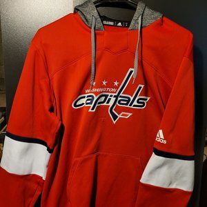 Mens Adidas NHL Washington Capitals Platinum Jersey Hoodie Size M